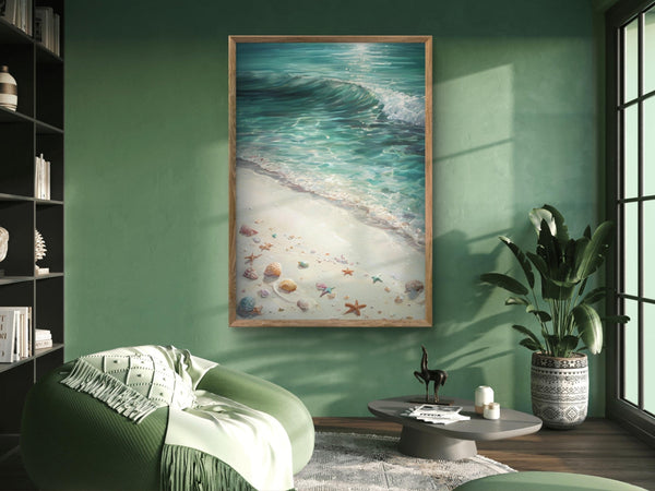 Ocean Wave Digital Wall Art – Minimalist Coastal Print for Beach Decor