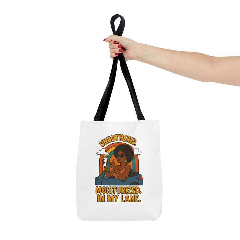 Chic Motivational Tote Bag - Unbothered, Moisturized, In My Lane