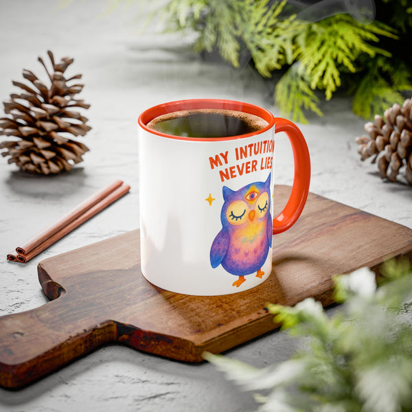 Colorful Owl Coffee Mug - My Intuition Never Lies