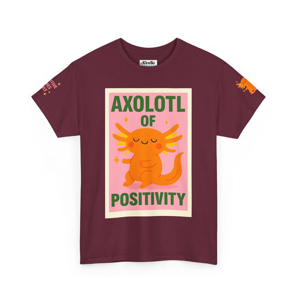 Cheerful Axolotl Tee, Unisex Cotton T-Shirt, Positive Vibes Shirt, Cute Animal Graphic Tee, Gift for Animal Lovers, Fun Casual Wear
