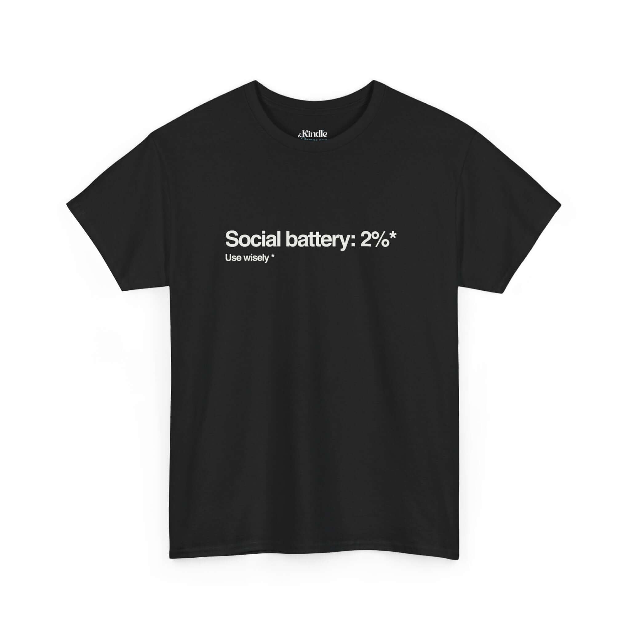 Social Battery Tee - Unisex Heavy Cotton Shirt, Funny Graphic Tee for Introverts