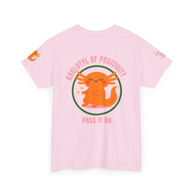Cheerful Axolotl Tee, Unisex Cotton T-Shirt, Positive Vibes Shirt, Cute Animal Graphic Tee, Gift for Animal Lovers, Fun Casual Wear