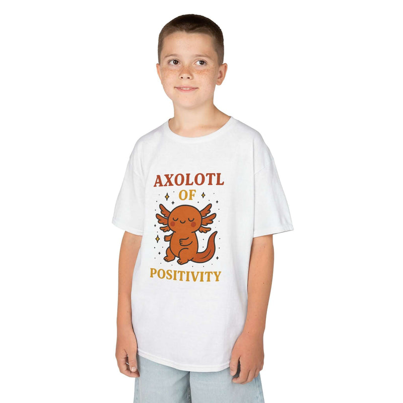 Axolotl of Positivity Kids Tee – Cute Unisex Mental Health Shirt, T-Shirt for Boys & Girls