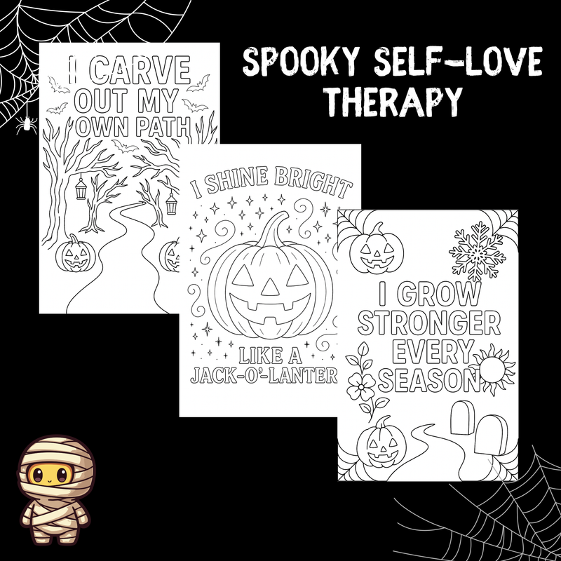 Halloween Self-Love Coloring Collection: 20 Spooky Affirmation Pages