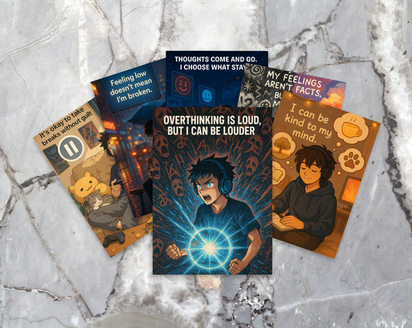 Anime Affirmation Cards for Teen Boys – Printable Mental Health & Confidence Booster