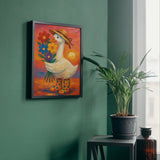 Whimsical Goose Digital  Wall Art – Colorful Farm Animal Printable for Nursery or Kids Room