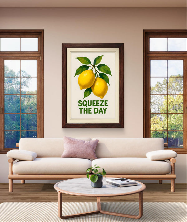 Summer Lemon Inspirational Wall Art  - Kitchen Decor, Vibrant Fruit Art Print
