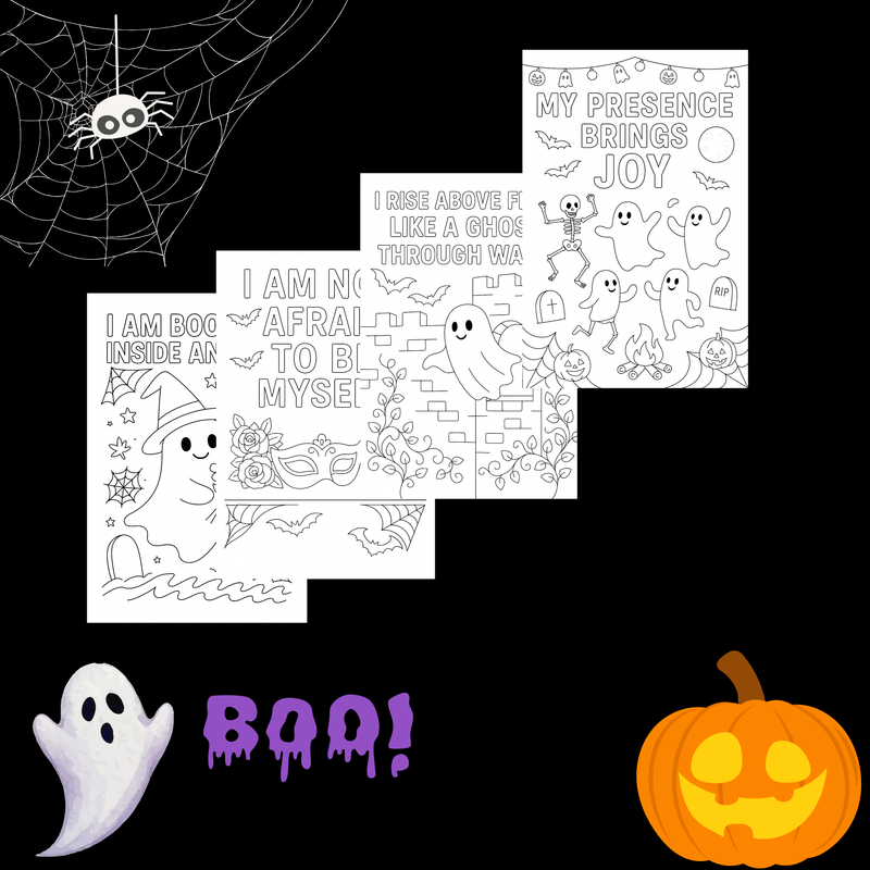Halloween Self-Love Coloring Collection: 20 Spooky Affirmation Pages