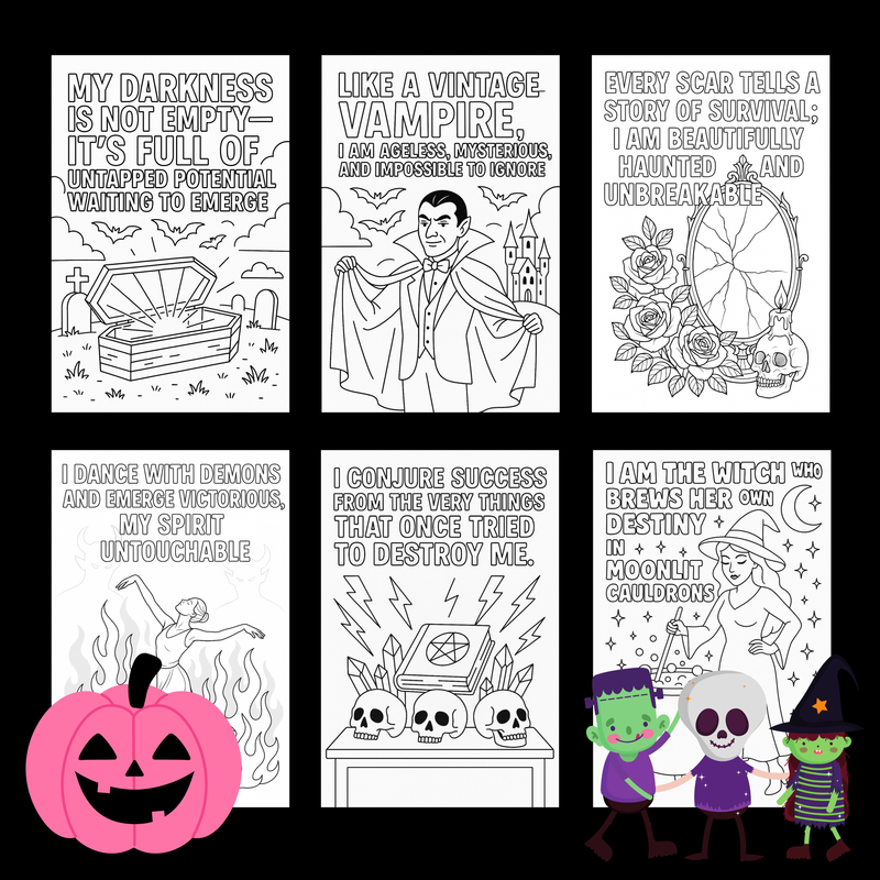 Good Vibes Only: 20 Retro Self-Love Affirmation Coloring Pages - Groovy Digital Download