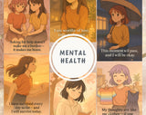 Anime Style Affirmation Cards for Teen Girls Mental Health Support | Set 3 of 6 | Printable A6 PDF PNG Files for Anxiety & Self Worth