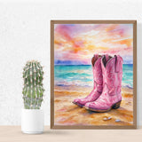 Coastal Cowgirl Boots Digital  Wall Art – Western Beach Printable