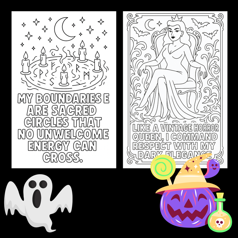 Good Vibes Only: 20 Retro Self-Love Affirmation Coloring Pages - Groovy Digital Download