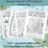 Mental Health Affirmation Coloring Pages – 40 Printable Self-Care Quotes for All Ages