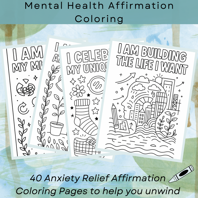 Mental Health Affirmation Coloring Pages – 40 Printable Self-Care Quotes for All Ages