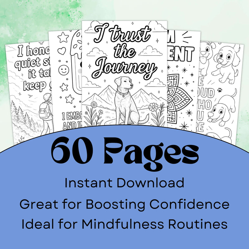 Anxiety Relief Coloring Pages – Affirmation Printables for Teens & Adults