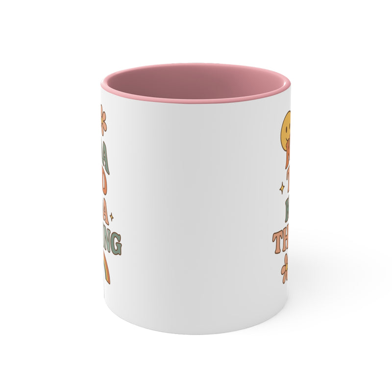 Colorful Accent Coffee Mug, Kinda Tired Kinda Thriving, Unique Coffee Cups