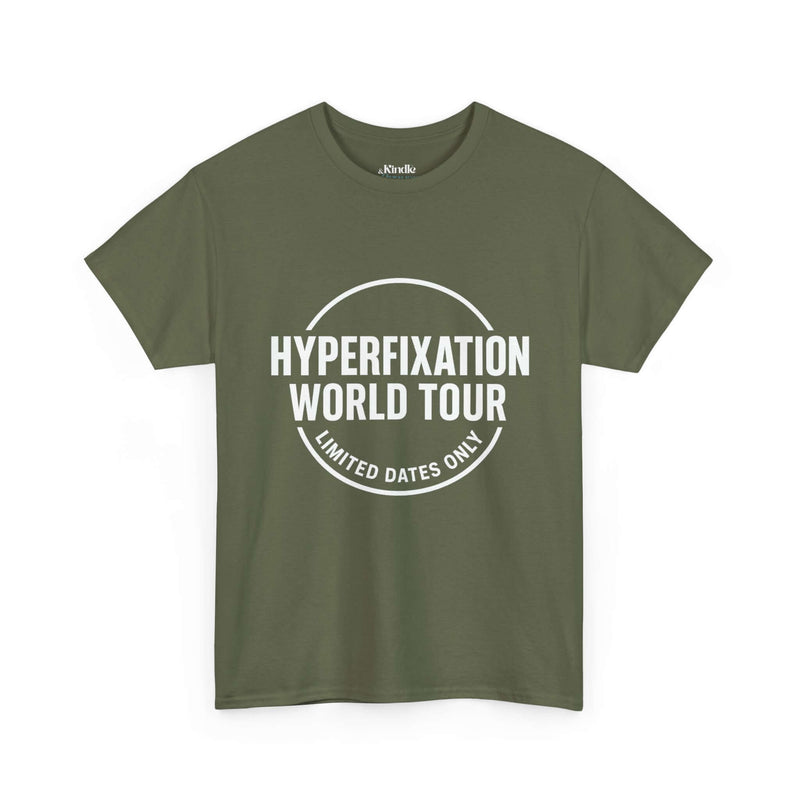 Hyperfixation World Tour ADHD T-Shirt – Funny Neurodivergent Graphic Tee, Limited Dates Only Band Style Design