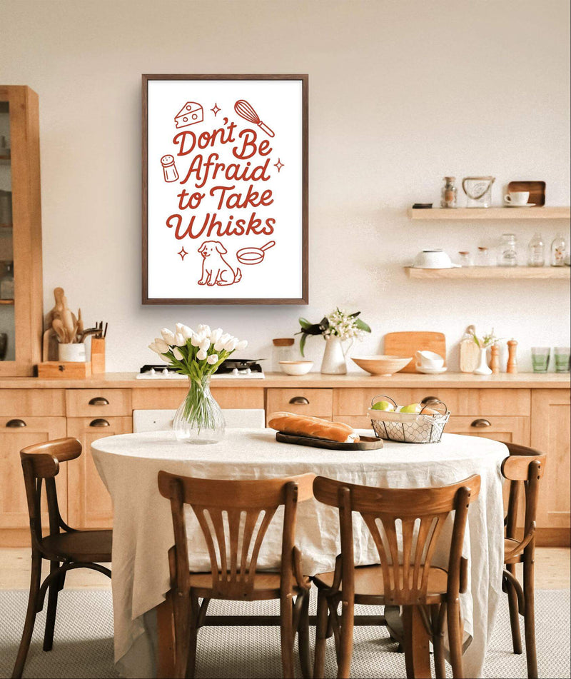 Inspirational Wall Art – “Take Whisk” Quote Print for Foodies, Chefs, and Bakers