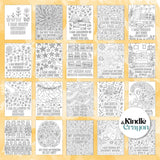 Collection of 100 mindfulness affirmation coloring pages for neurodivergent individuals, featuring positive affirmations.