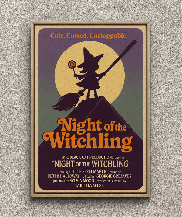 Retro Halloween Witch Poster Digital Download | Vintage Witch Wall Art Print