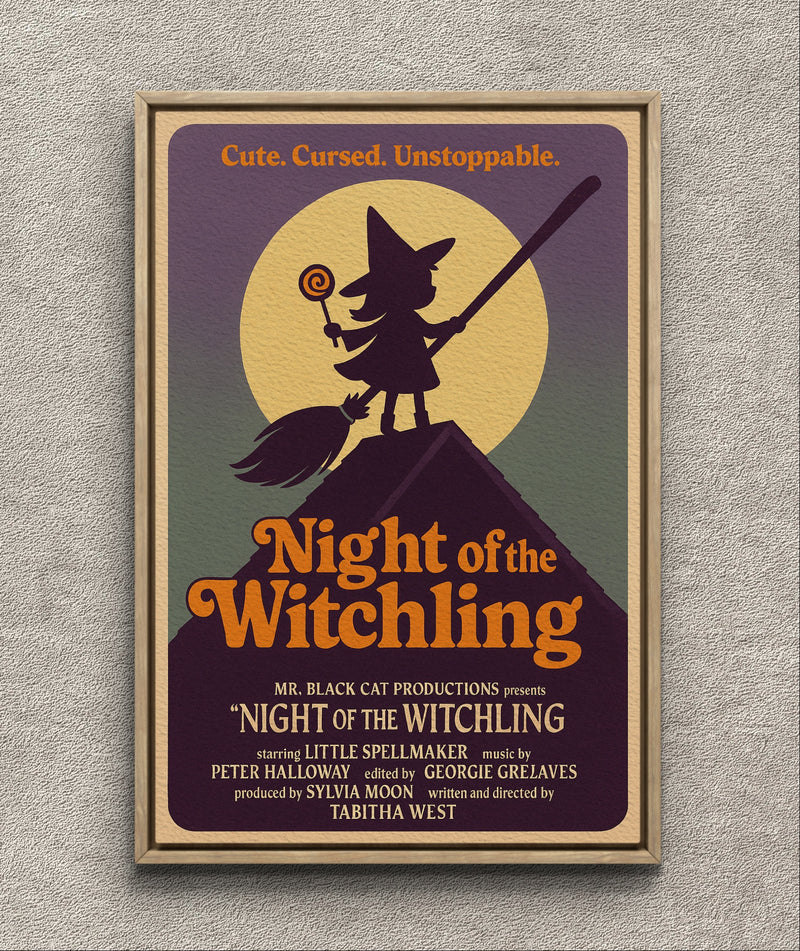 Retro Halloween Witch Poster Digital Download | Vintage Witch Wall Art Print