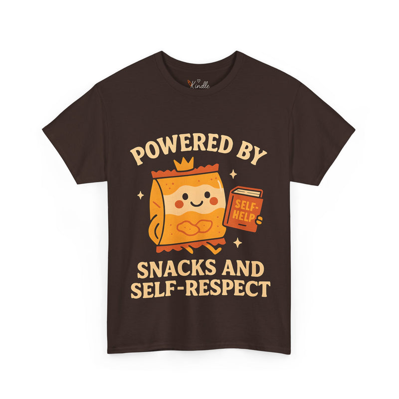 Powered by Snacks & Self-Respect” Unisex Tee – Fuel Your Day with Sass & Snacks