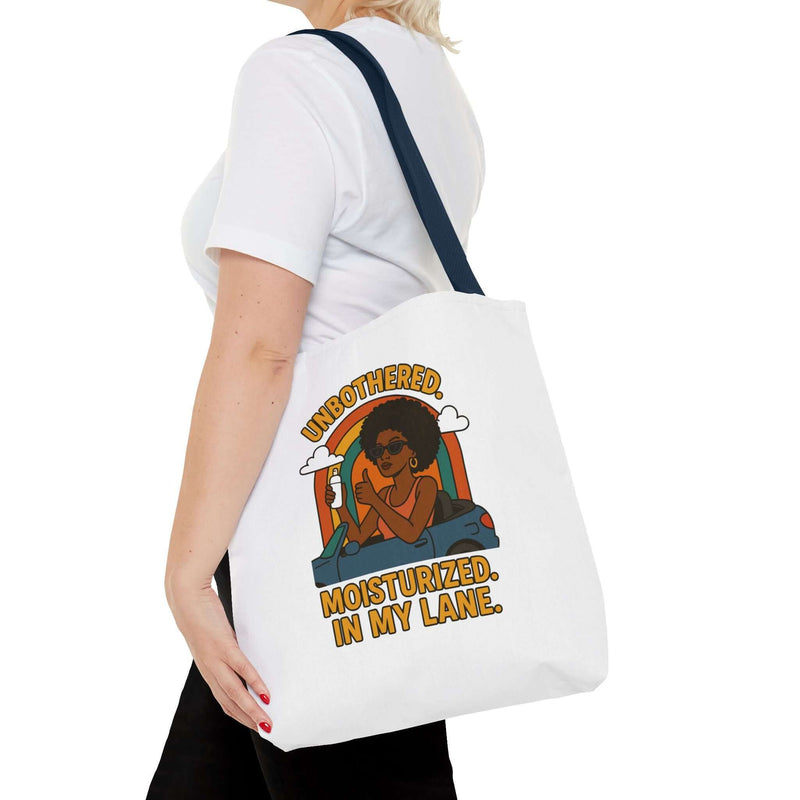 Chic Motivational Tote Bag - Unbothered, Moisturized, In My Lane