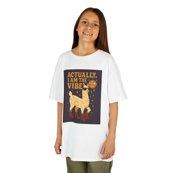 Actually, I Am the Vibe – Unisex Kids Disco Llama Tee