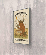 Highland Cow Inspirational Wall Art – “Everything Is Figureoutable” Motivational Poster Printable