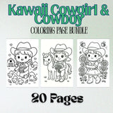 Kawaii Cowgirl & Cowboy Coloring Pages – 20 Cute Western Farm Life Printables