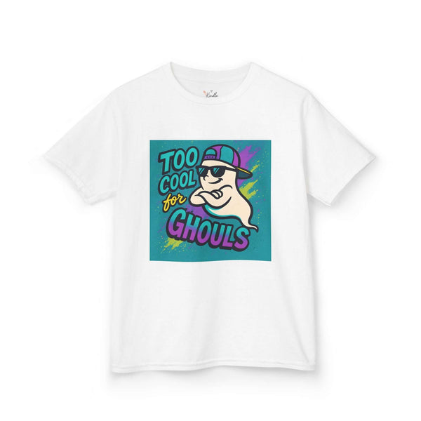 Kids Halloween Tee - Ghost Shirt, Too Cool for Ghouls