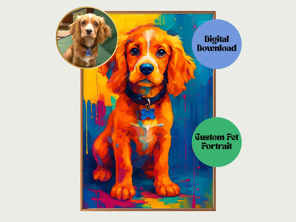 Personalized Pet Portrait – Custom Digital Pet Art for Wall Decor & Gifts