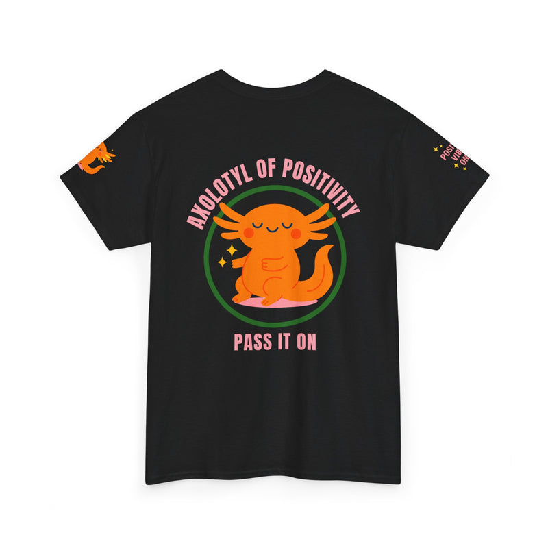 Cheerful Axolotl Tee, Unisex Cotton T-Shirt, Positive Vibes Shirt, Cute Animal Graphic Tee, Gift for Animal Lovers, Fun Casual Wear