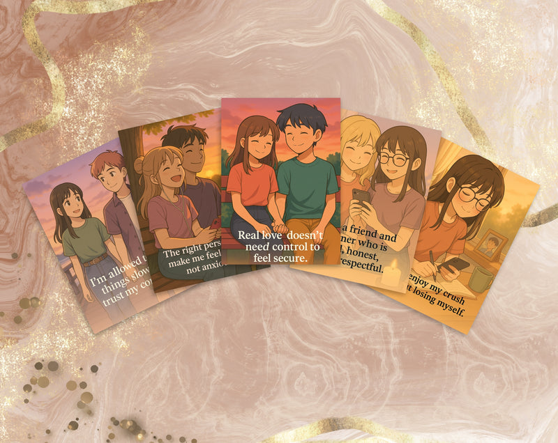 15 Relationship Affirmation Cards for Teen Girls | Set 5 of 6 | Printable A6, PDF & Mobile | Healthy Boundaries & Self-Worth