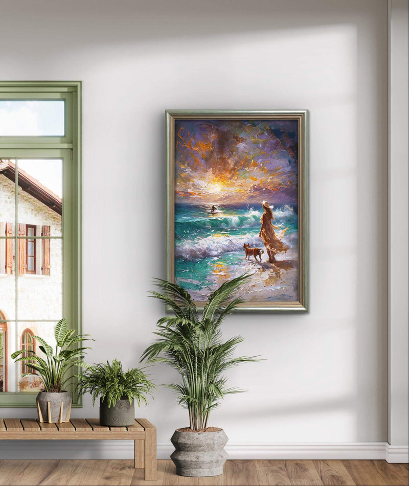 Cowgirl Coastal Beach Digital Wall Art – Western Rustic Boho