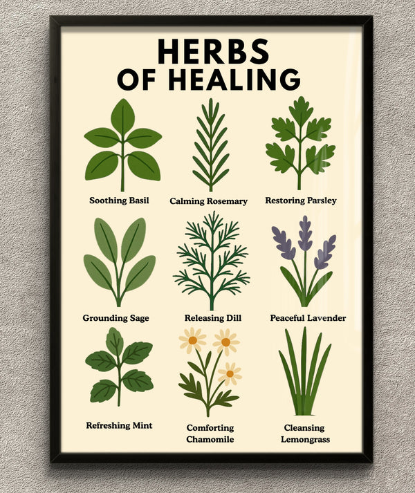Herb Wall Art Digital Download, Mental Health Poster Printable