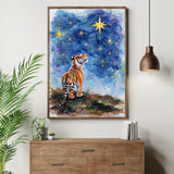 Starry Night Tiger Digital Wall Art – Watercolor Printable for Preppy & Kitsch Decor