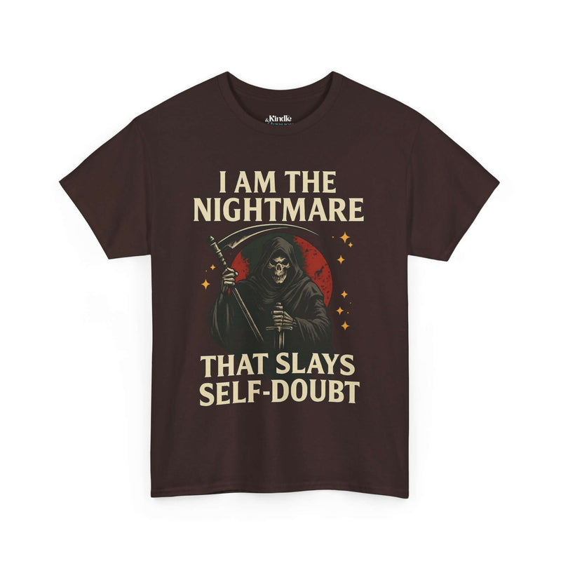 Unisex Heavy Cotton Tee - "I Am the Nightmare That Slays Self Doubt"