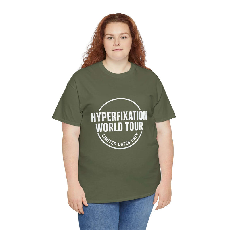 Hyperfixation World Tour ADHD T-Shirt – Funny Neurodivergent Graphic Tee, Limited Dates Only Band Style Design