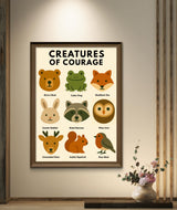 Woodland Animal Wall Art Digital Download, Mental Health Poster Printable