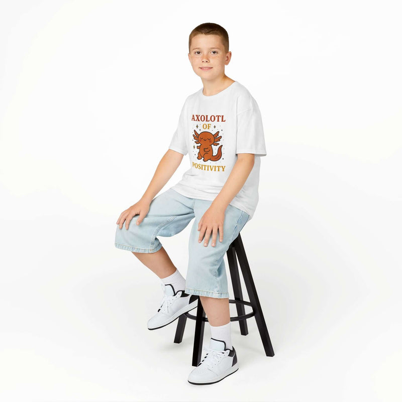 Axolotl of Positivity Kids Tee – Cute Unisex Mental Health Shirt, T-Shirt for Boys & Girls