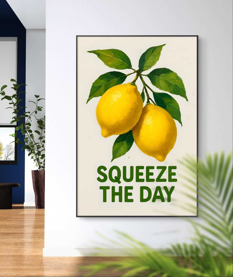 Summer Lemon Inspirational Wall Art  - Kitchen Decor, Vibrant Fruit Art Print