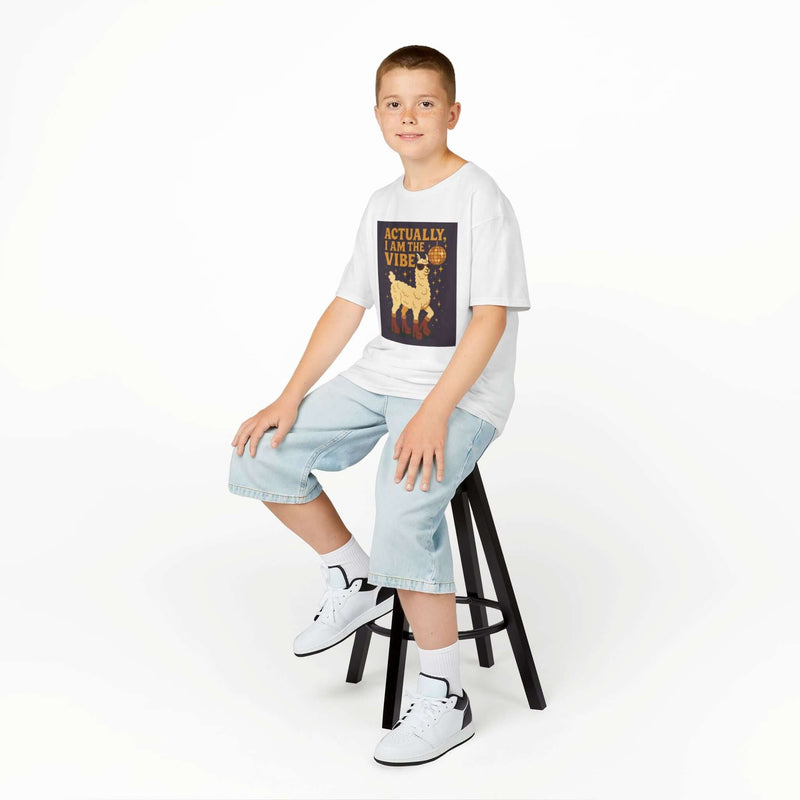 Actually, I Am the Vibe – Unisex Kids Disco Llama Tee