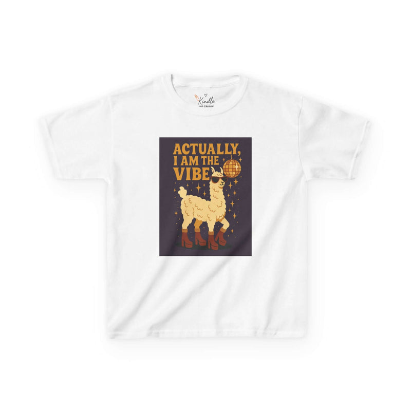 Actually, I Am the Vibe – Unisex Kids Disco Llama Tee