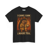 Cozy Hedgehog Tea Tee, Funny T-Shirt, Gift for Tea Lovers, Unisex Apparel, Casual Wear, Animal Lover Shirt