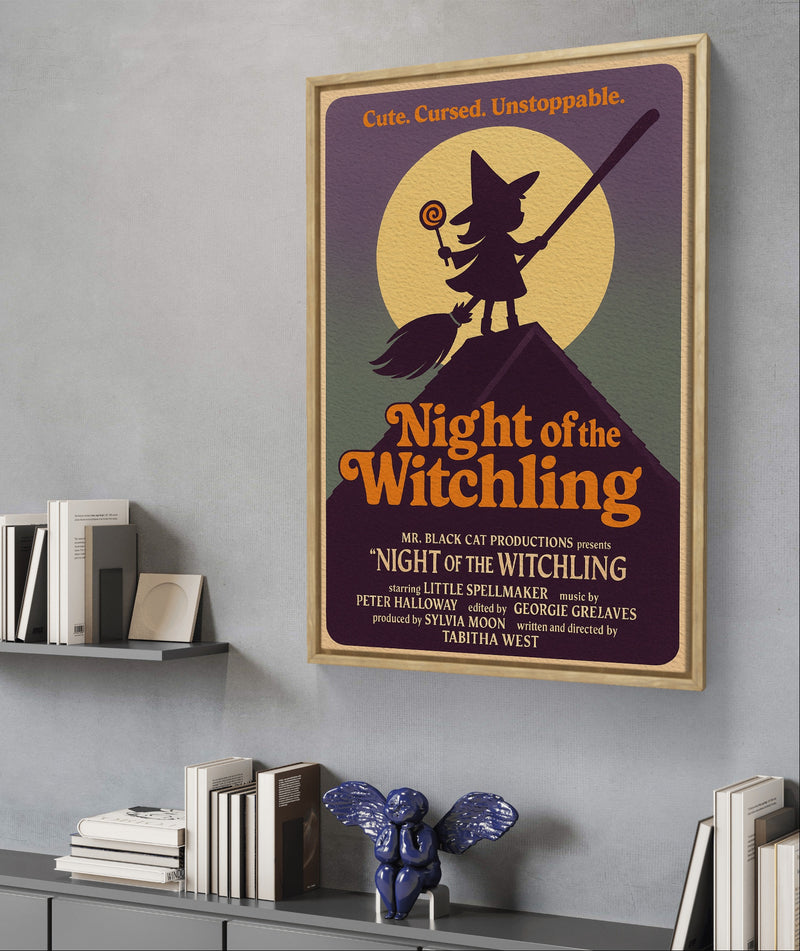 Retro Halloween Witch Poster Digital Download | Vintage Witch Wall Art Print