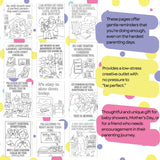 Printable parenting affirmation coloring pages showcasing uplifting designs for self-care and encouragement.