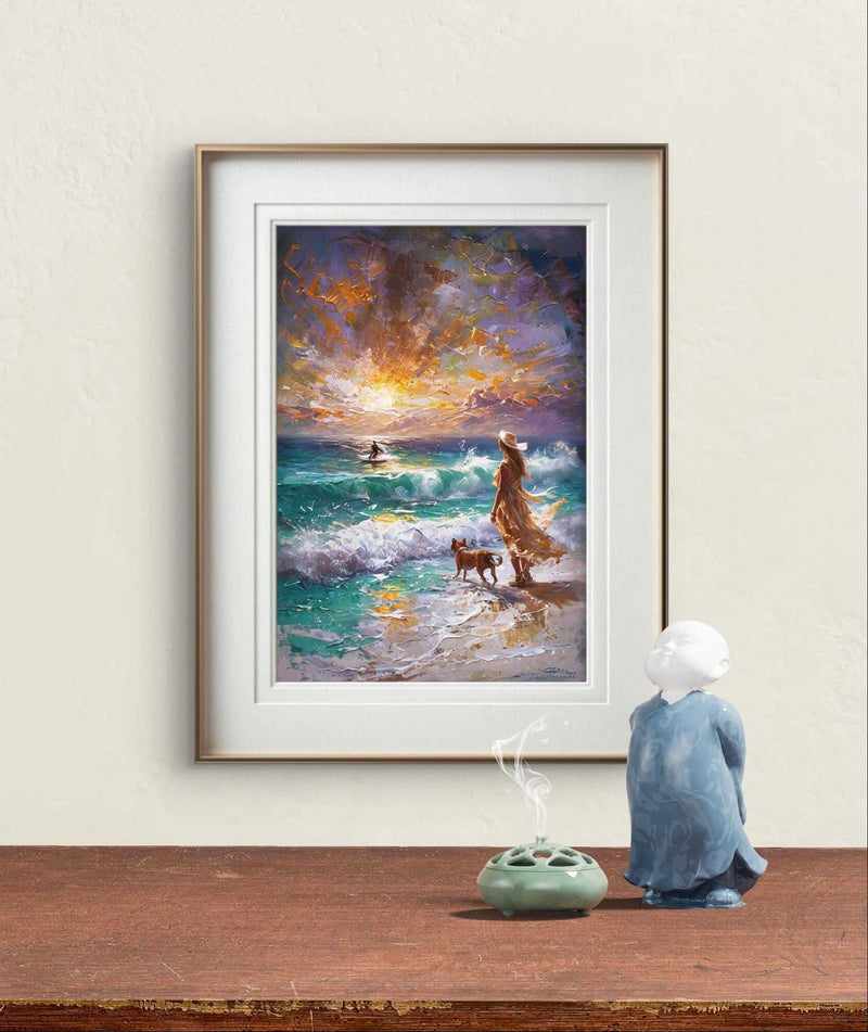 Cowgirl Coastal Beach Digital Wall Art – Western Rustic Boho