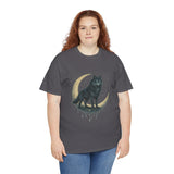Lunar Wolf Graphic Tee, Unisex Cotton T-shirt, Moon Phase Shirt