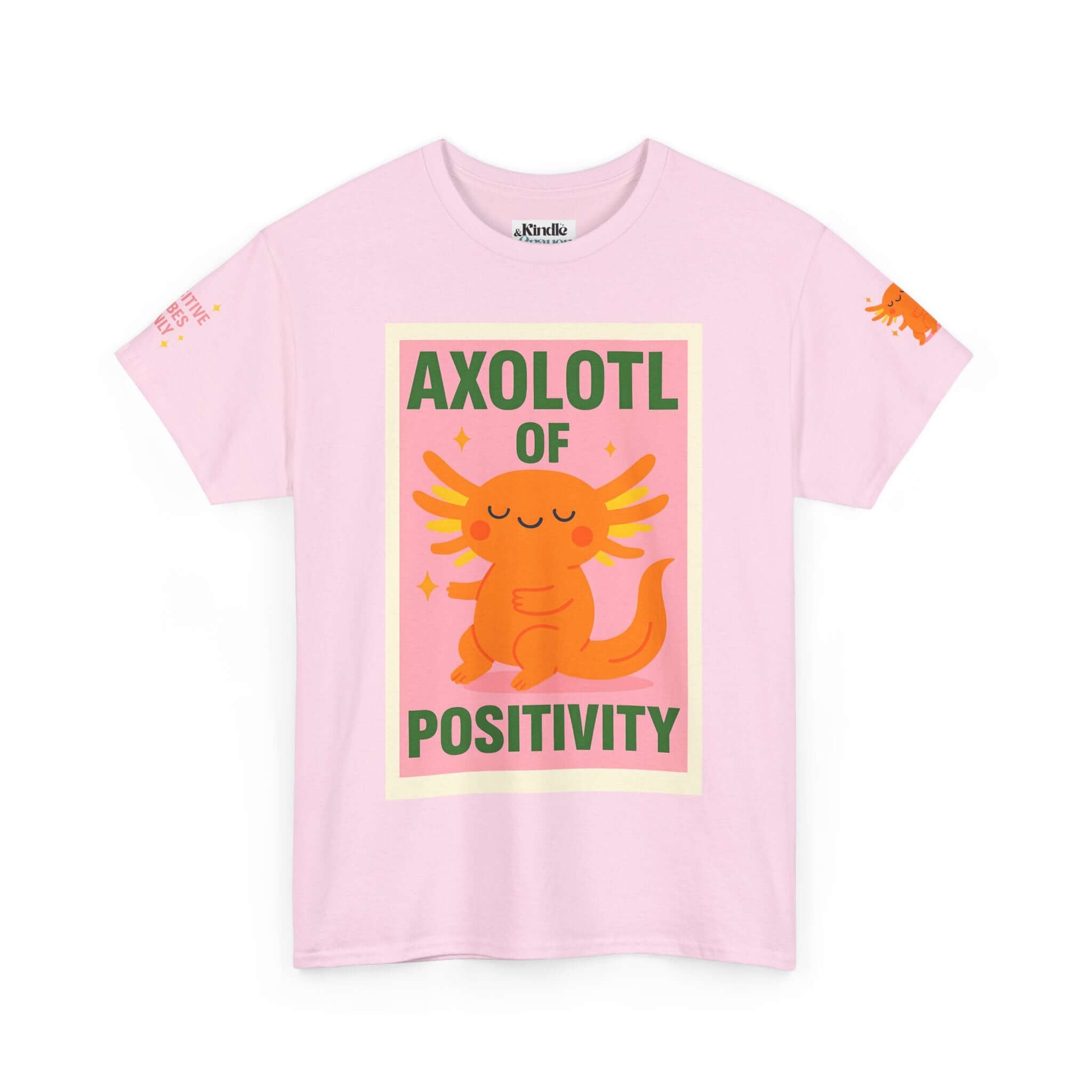 Cheerful Axolotl Tee, Unisex Cotton T-Shirt, Positive Vibes Shirt, Cute Animal Graphic Tee, Gift for Animal Lovers, Fun Casual Wear